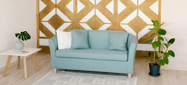 Dinding dengan pola geometris untuk kesan modern